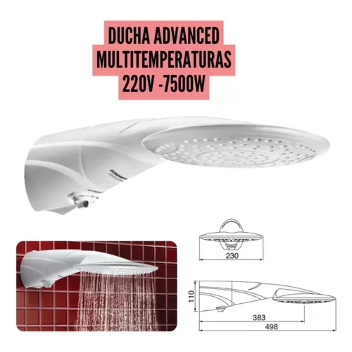 Ducha Advanced Multi 220V/7500W - Lorenzetti - 7510506 - Imagem 7