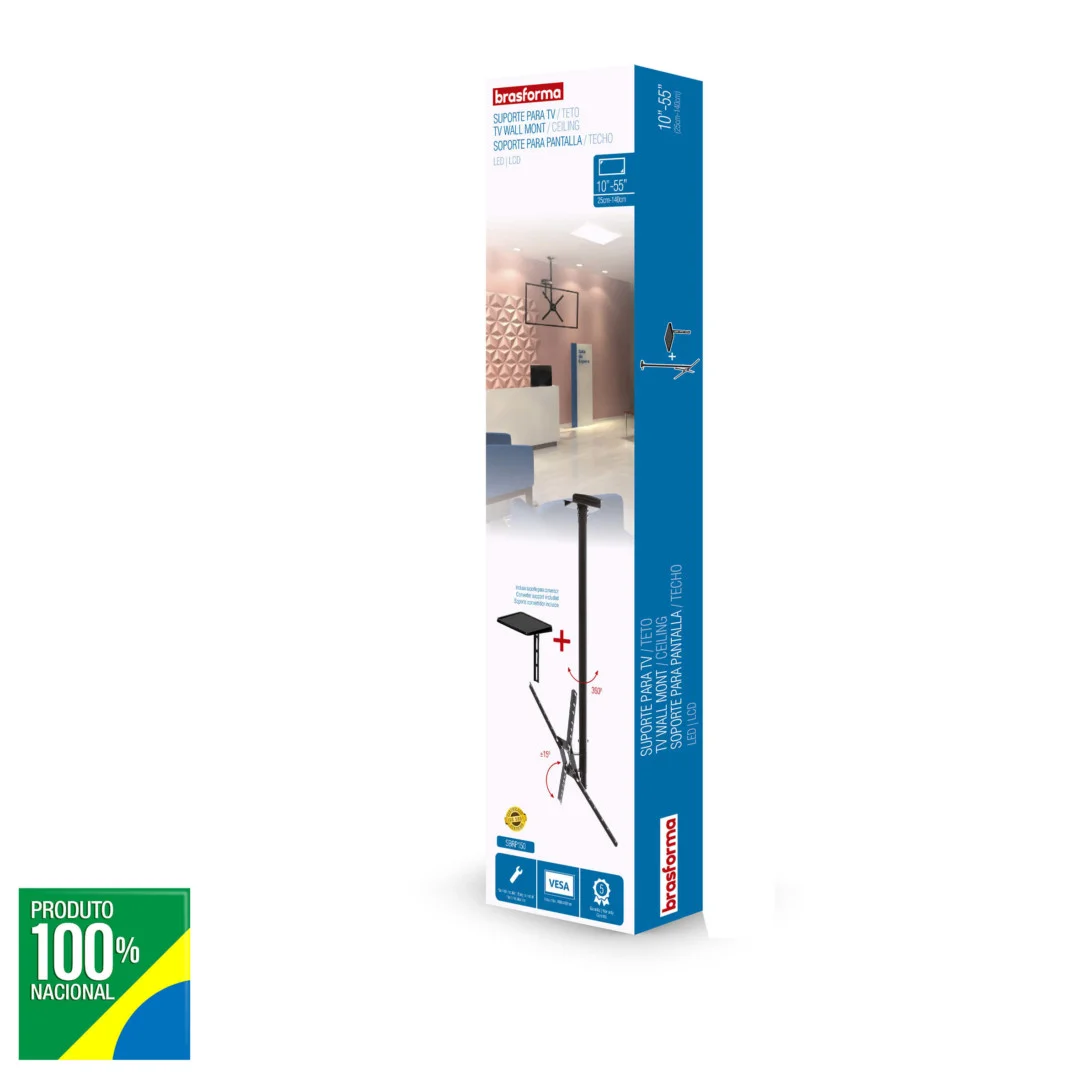 Suporte Teto para TV Preto 10" - 55" - Brasforma - SBRP 150 - Imagem 2
