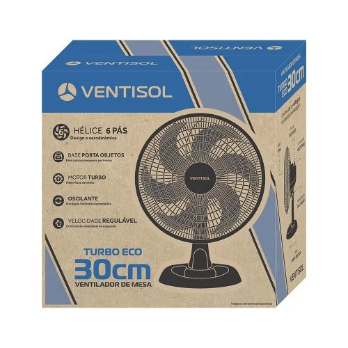 Ventilador de Mesa Turbo Eco 30cm Preto 52W Ventisol - Image 2