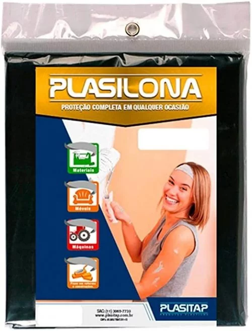 Lona Plástica Preta 4x5m - Plasitap - C062