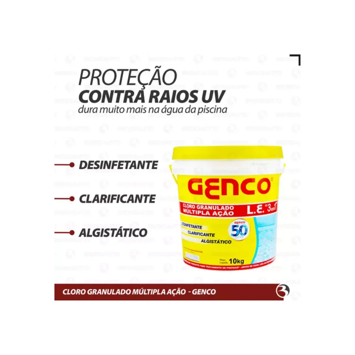 Cloro Granulado Multi Ação 3 em 10Kg Genco - Imagem 3