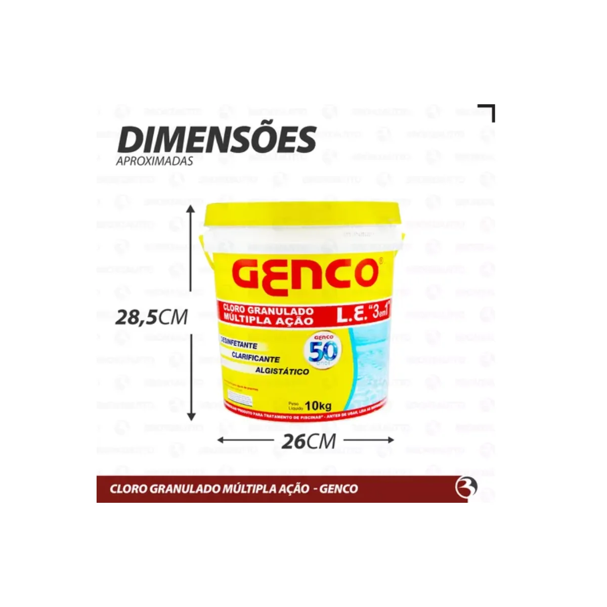 Cloro Granulado Multi Ação 3 em 10Kg Genco - Imagem 4