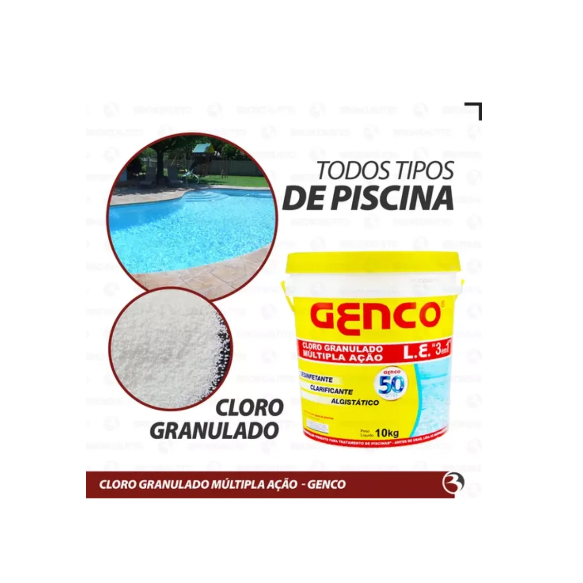 Cloro Granulado Multi Ação 3 em 10Kg Genco - Imagem 2