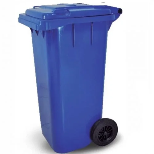 Cesto para Lixo com Roda Azul 120L - Bralimpia - C120AZ