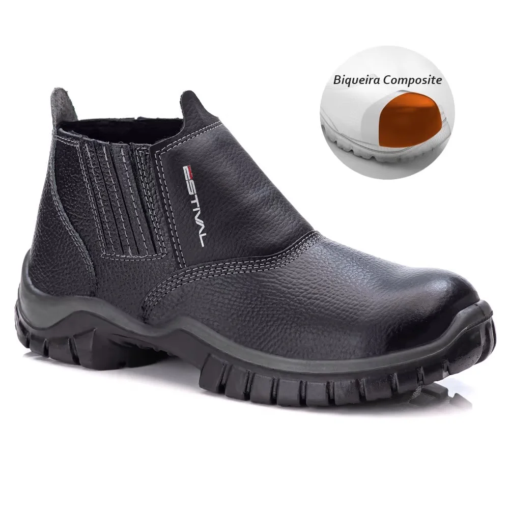 Bota Couro Work com Bico Composite Nº 45 - Estival - 7899883201252