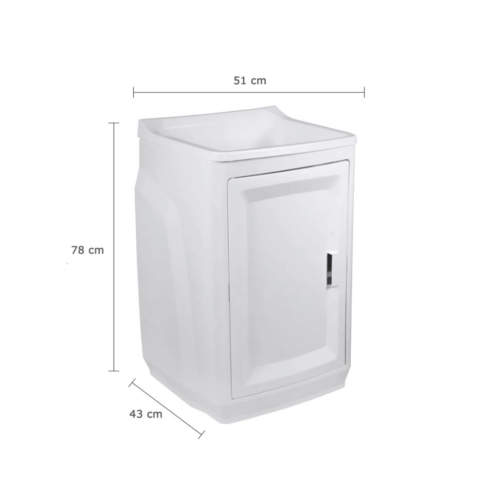 Gabinete Plástico com Tanque 43cm Branco - Astra - GTQ0*BR1 - Image 2