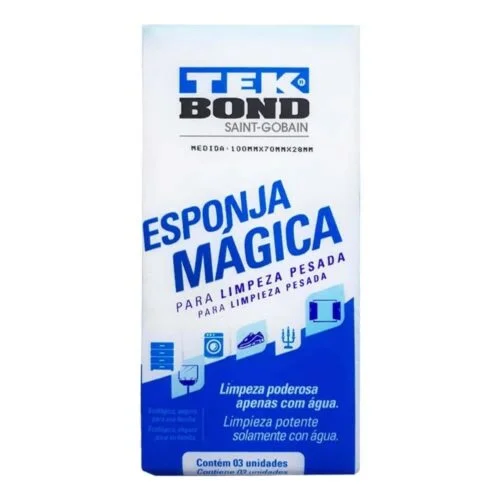 Esponja Magica Com 3 Unidades - Tek Bond