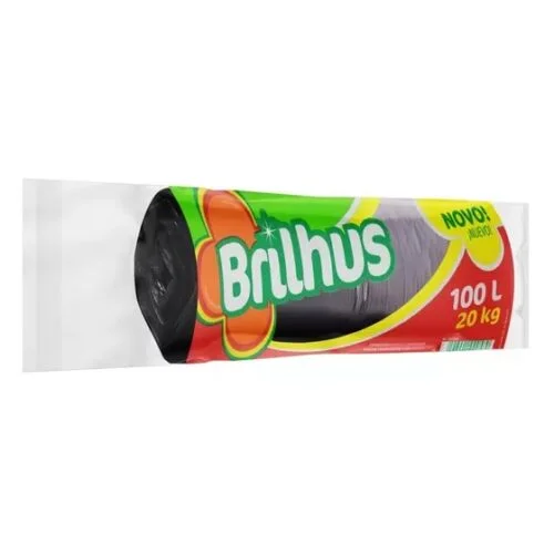 Saco Para Lixo Rolo Com 15 Sacos De 100 Litros - Brilhus