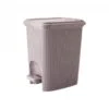 Lixeira Trama Com Pedal Bege 7L - Plasutil