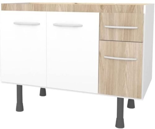 Gabinete Cozinha Parma 1,20 Carvalho/Branco - Bonatto