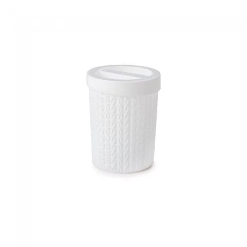 Porta Cotonete Trama Branco - Plasutil