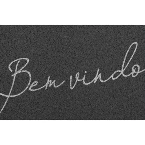 Capacho Vinil Light 40X60Cm Bem Vindo Cinza - Kapazi