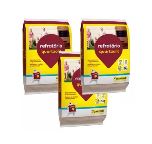 Argamassa Refratária 5kg Alta Temperatura Churrasqueira 3 Un