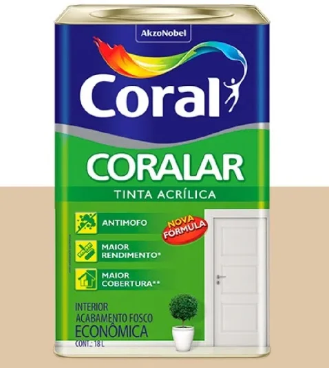 Tinta Acrílica Coralar Uso Interno 18 Litros - Areia - Image 2