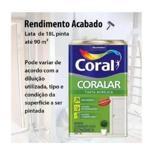 Tinta Acrílica Coralar Uso Interno 18 Litros - Areia - Image 4