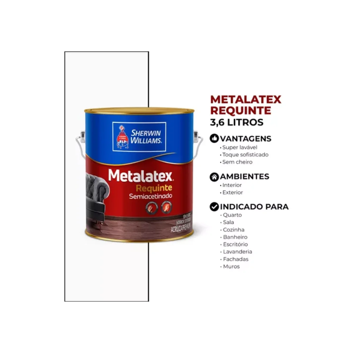 TINTA METALATEX ACR SEMIACETINADO BCO 3,6L - Imagem 3