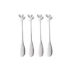 Conjunto 4 Espátulas de Aço Inox Leaves Prata - Wolff