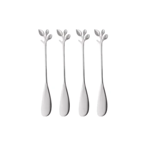 Conjunto 4 Espátulas de Aço Inox Leaves Prata - Wolff