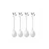 Conjunto 4 Colheres de Chá de Aço Inox Leaves Prata - Wolff