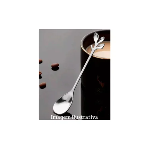 Conjunto 4 Colheres de Chá de Aço Inox Leaves Prata - Wolff - Image 3