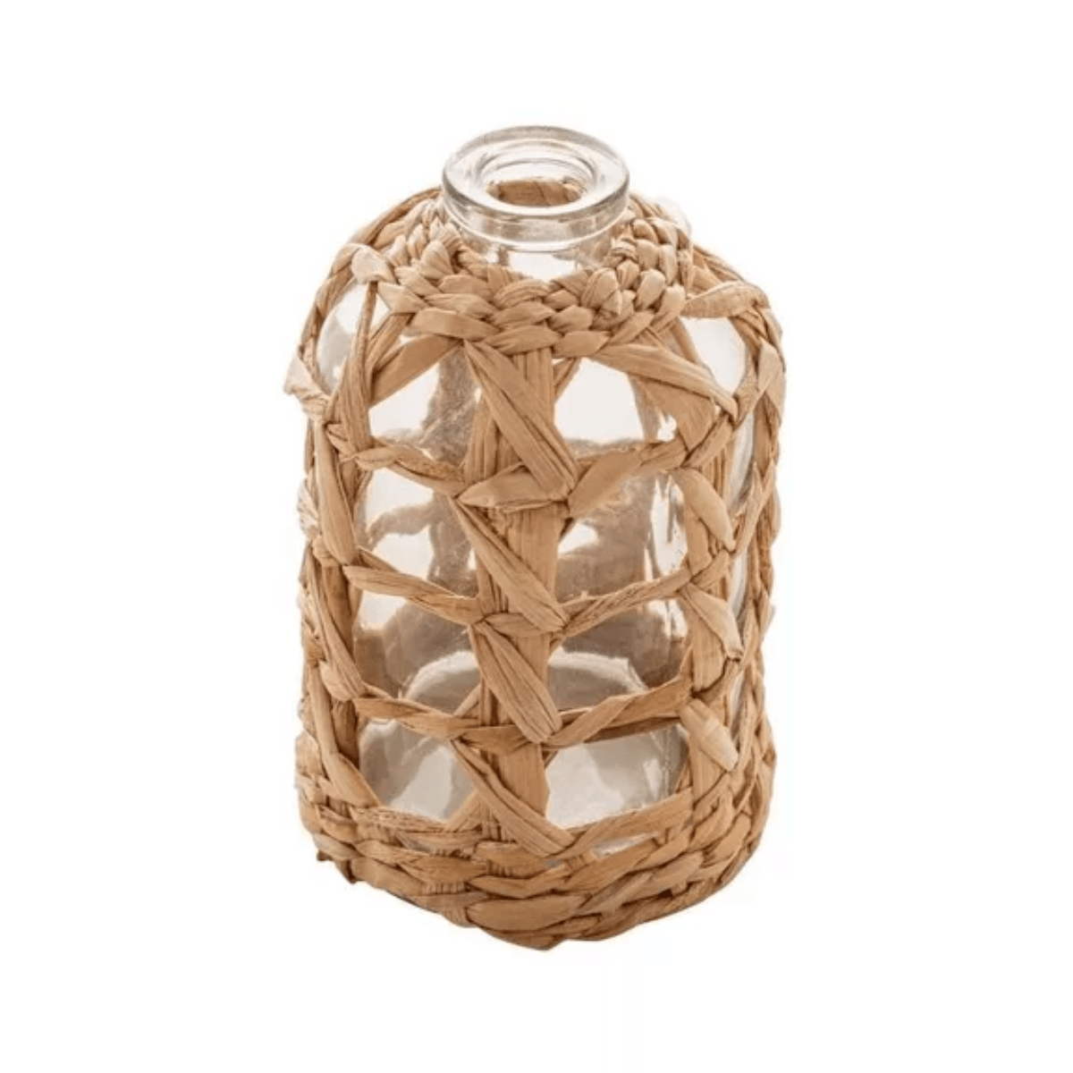 Vaso de Vidro e Fibra Natural 11cm x 20cm - Wolff - Imagem 2