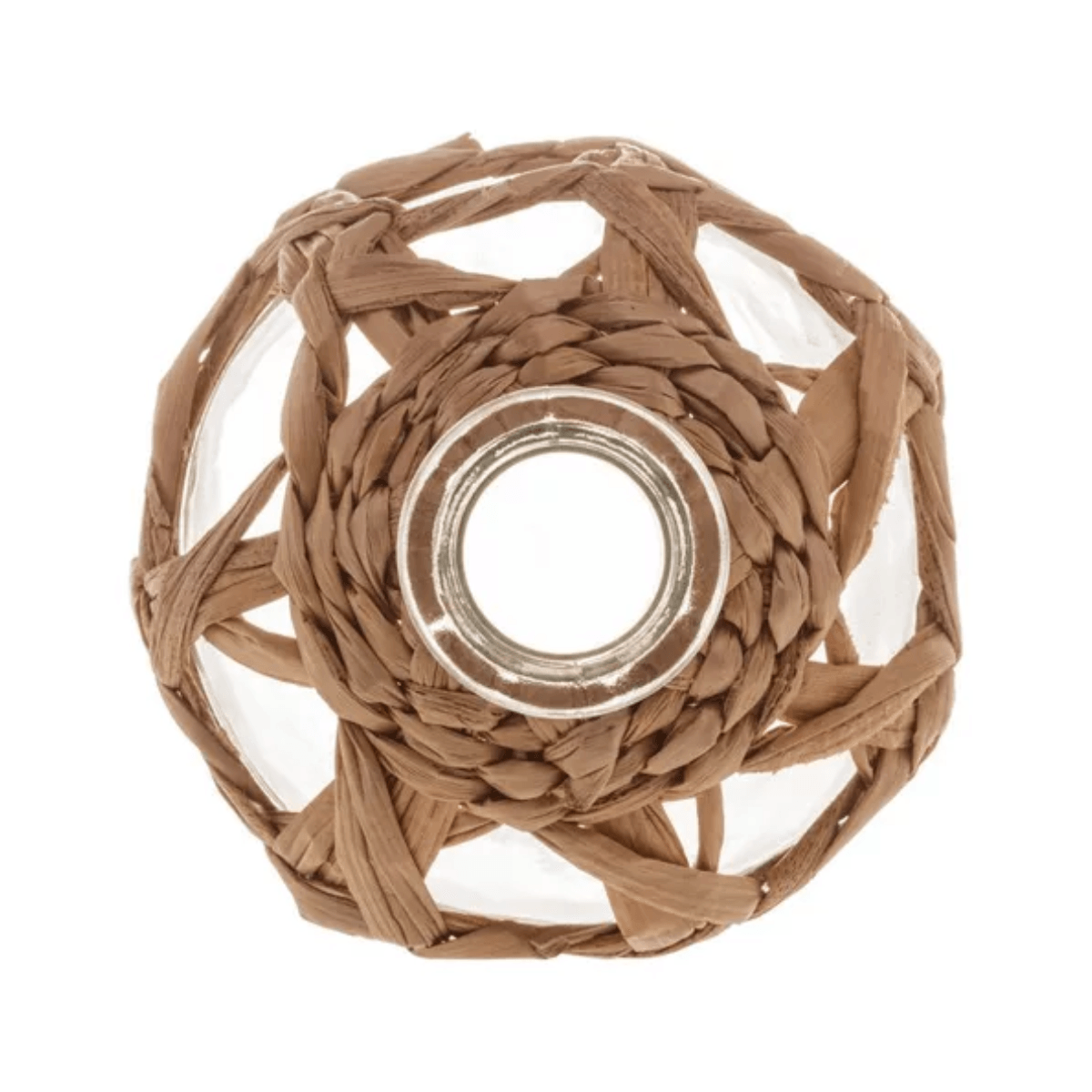 Vaso de Vidro e Fibra Natural 11cm x 20cm - Wolff - Imagem 3