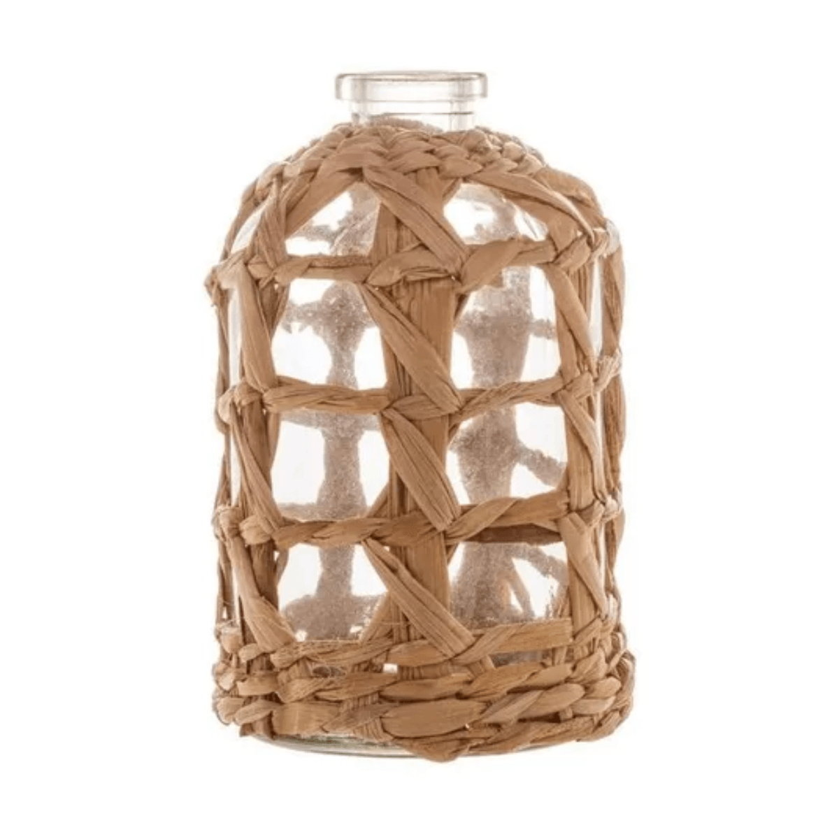 Vaso de Vidro e Fibra Natural 11cm x 20cm - Wolff - Imagem 4