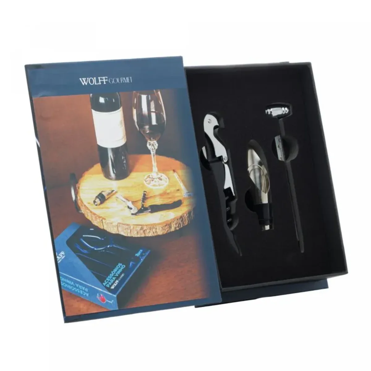 Conjunto 3 Peças de Aço Inox para Vinho com Caixa - Wolff - Imagem 3