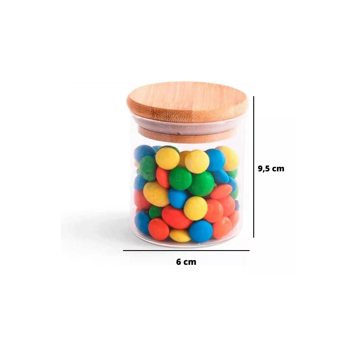 Conjunto 6 Potes De Mantimentos Tampa De Bambu 110Ml - Oikos - Imagem 5