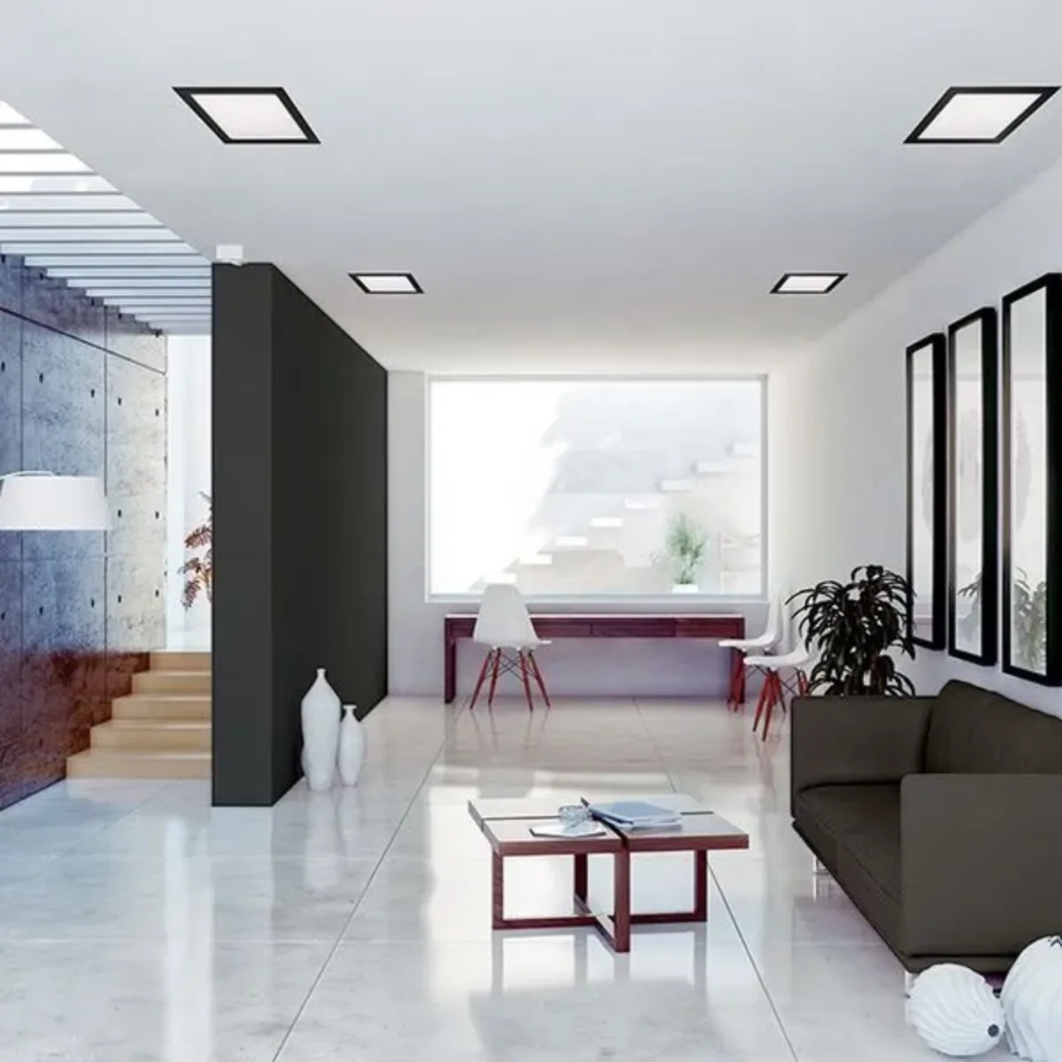 Plafon de Embutir Slim LED Quadrado Preto 24W 6500K - Bronzearte - Imagem 4