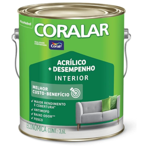 TINTA CORALAR ACR PESSEGO 3,6L