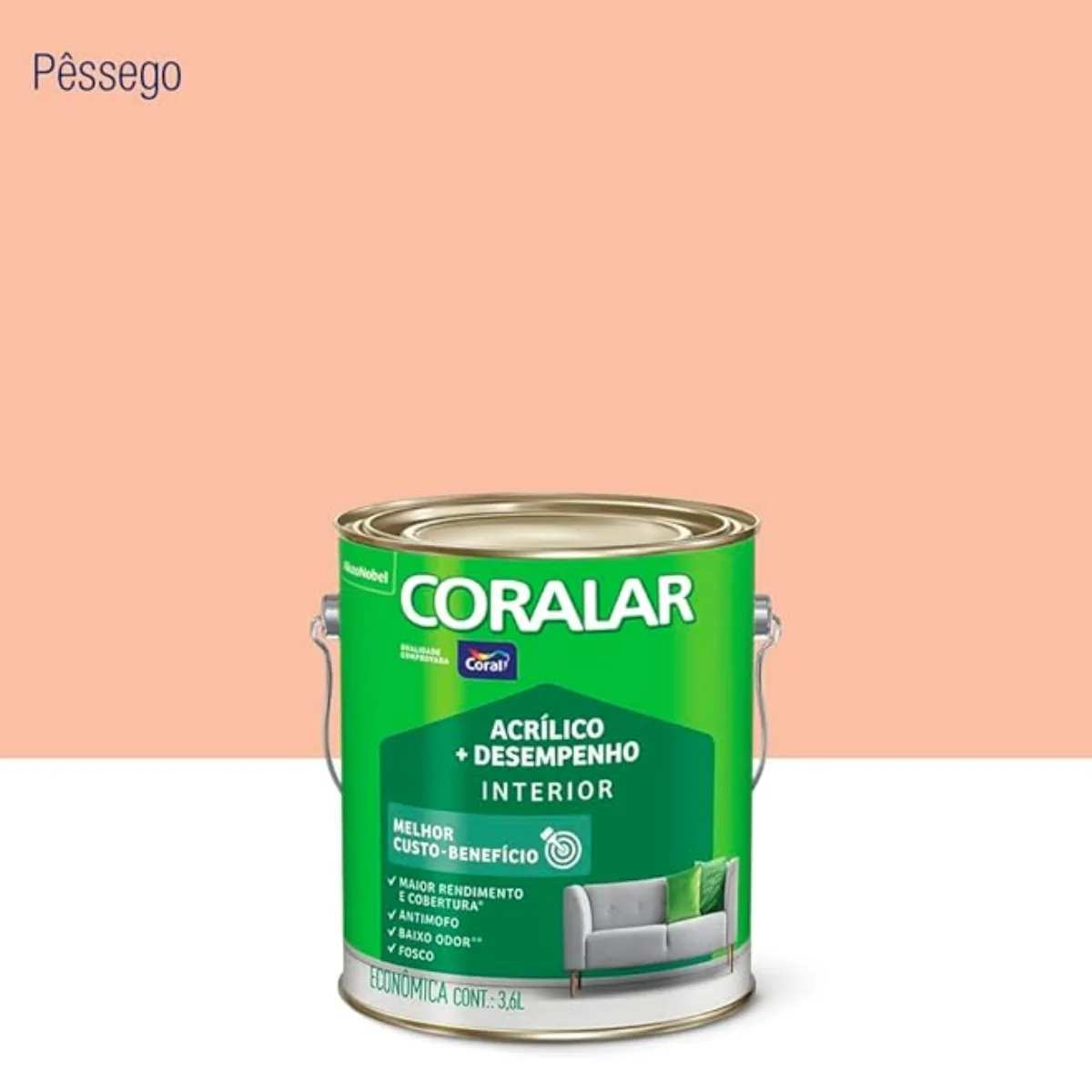 TINTA CORALAR ACR PESSEGO 3,6L - Imagem 2