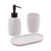 Conjunto 3 Peças Para Banheiro Cerâmica Branco/ Preto Londres - Lyor