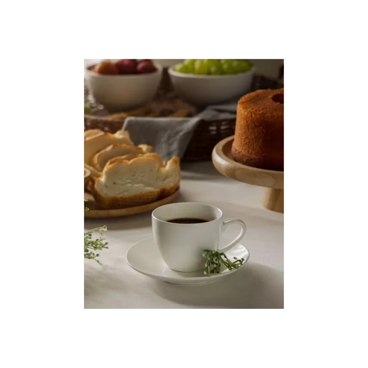 Xícara Café Com Pires Porcelana Clean 100Ml - Lyor - Imagem 6