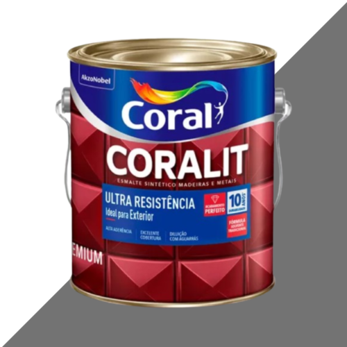 ESMALTE CORALIT SEC RAPIDA BRI CINZA MED 3,6L
