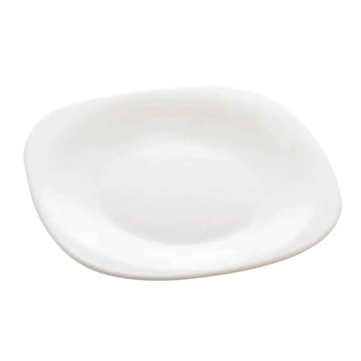 Prato para Sobremesa de Vidro Opalino Carine White 19cm - Lyor