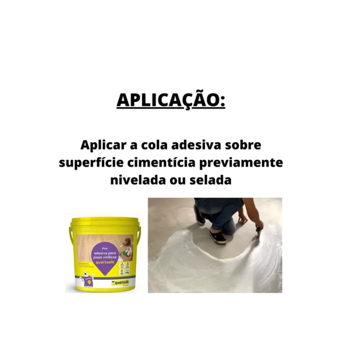 Cola Para Piso Vinilico 4kg Adesivo Balde - Quartzolit - Imagem 6