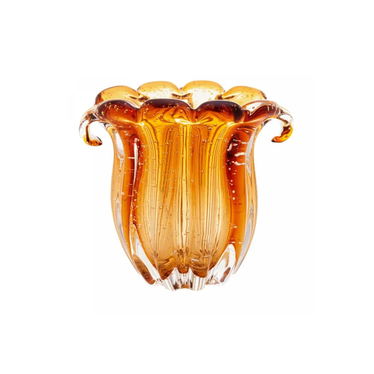 Vaso de Vidro Italy Âmbar 15cm x 12cm x 12,5cm - Lyor - Imagem 2