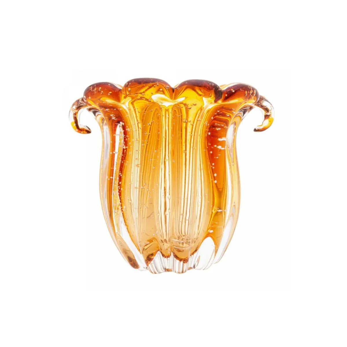 Vaso de Vidro Italy Âmbar 15cm x 12cm x 12,5cm - Lyor - Imagem 3