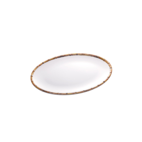 Travessa De Melamina Bambu Branco 40CmX28CmX2Cm - Wolff