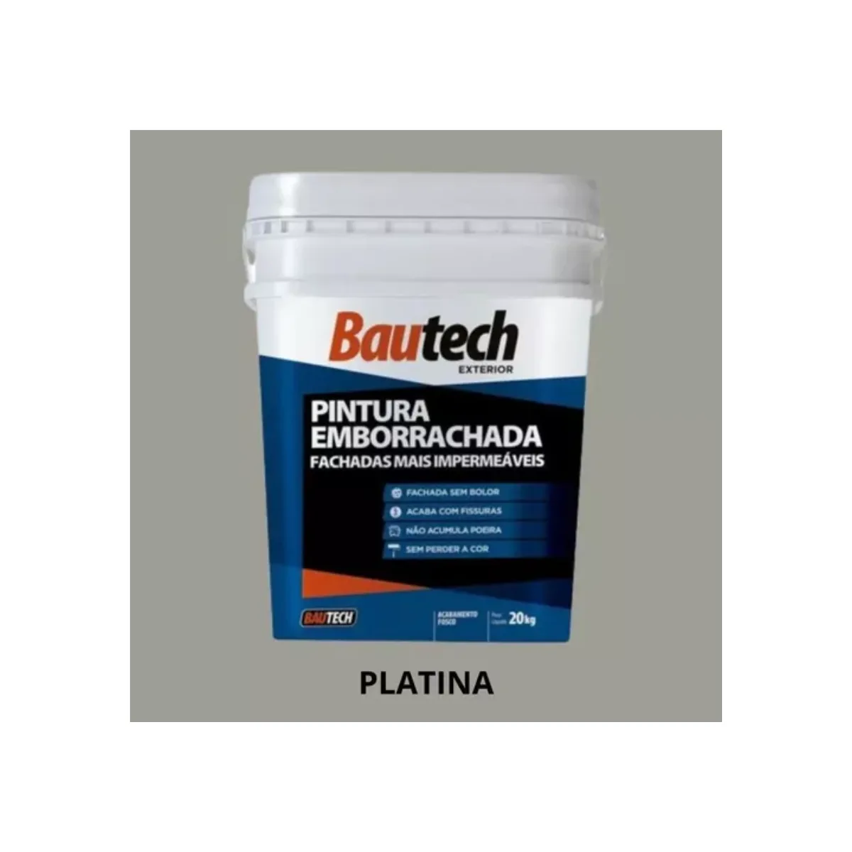 Tinta Pintura Emborrachada Platina 20kg - Bautech - Imagem 2