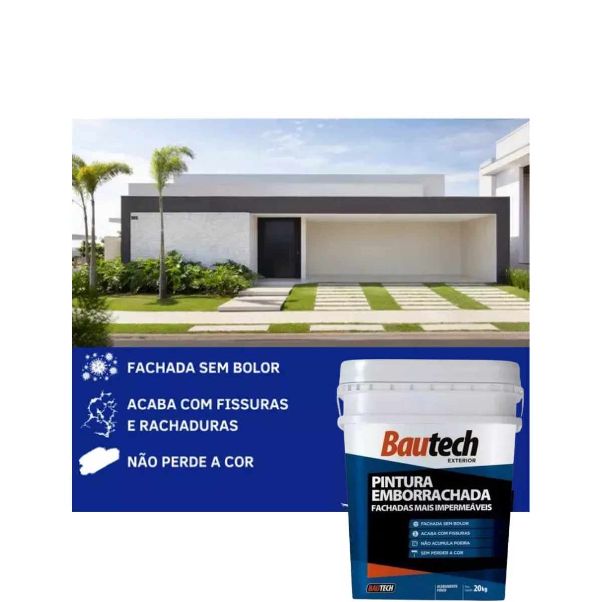 Tinta Pintura Emborrachada Platina 20kg - Bautech - Imagem 4