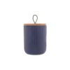 Potiche Cerâmica 15Cm Azul Marinho C/Tampa Bambu Lines - Lyor - Image 2