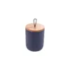 Potiche Cerâmica 15Cm Azul Marinho C/Tampa Bambu Lines - Lyor