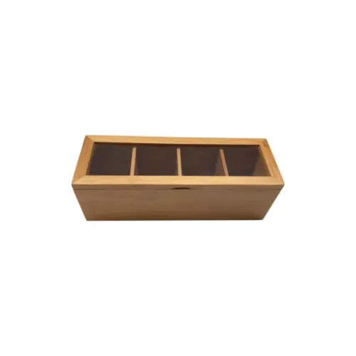 Caixa Decorativa De Bambu 4 Nichos - Oikos