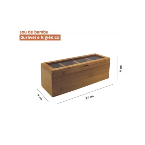 Caixa Decorativa De Bambu 4 Nichos - Oikos - Image 2