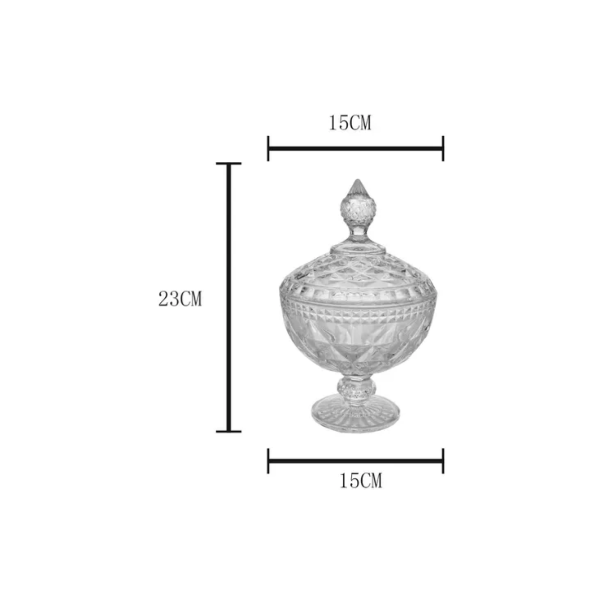 Potiche de Cristal com Pé Diamond 15cm x 23cm - Lyor - Imagem 6