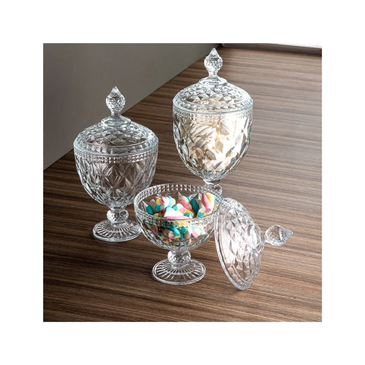 Potiche de Cristal com Pé Diamond 15cm x 28cm - Lyor - Imagem 5