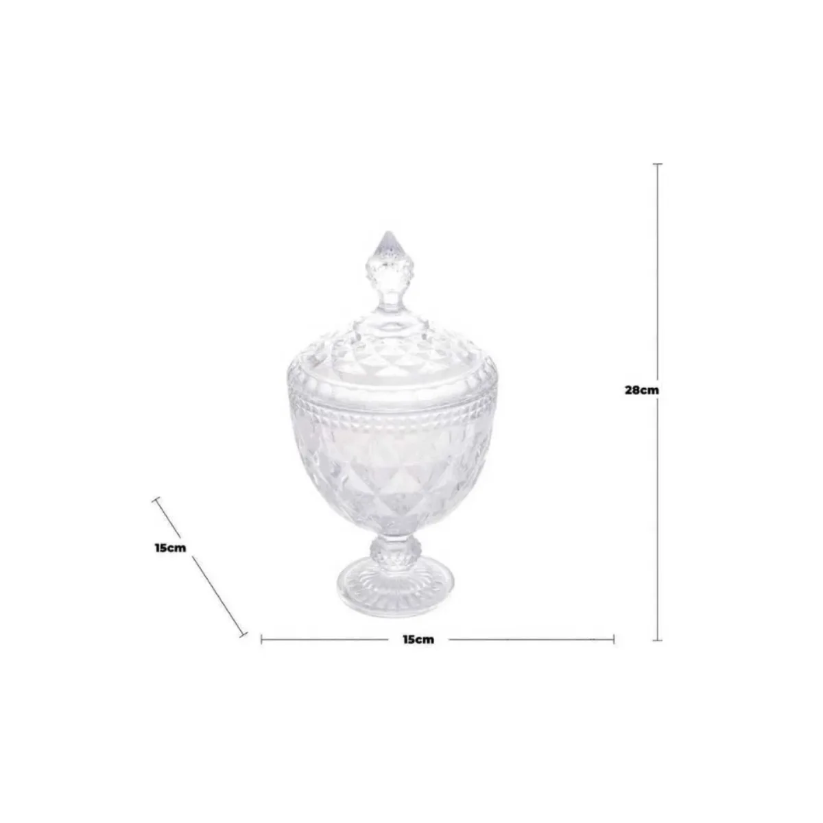 Potiche de Cristal com Pé Diamond 15cm x 28cm - Lyor - Imagem 6