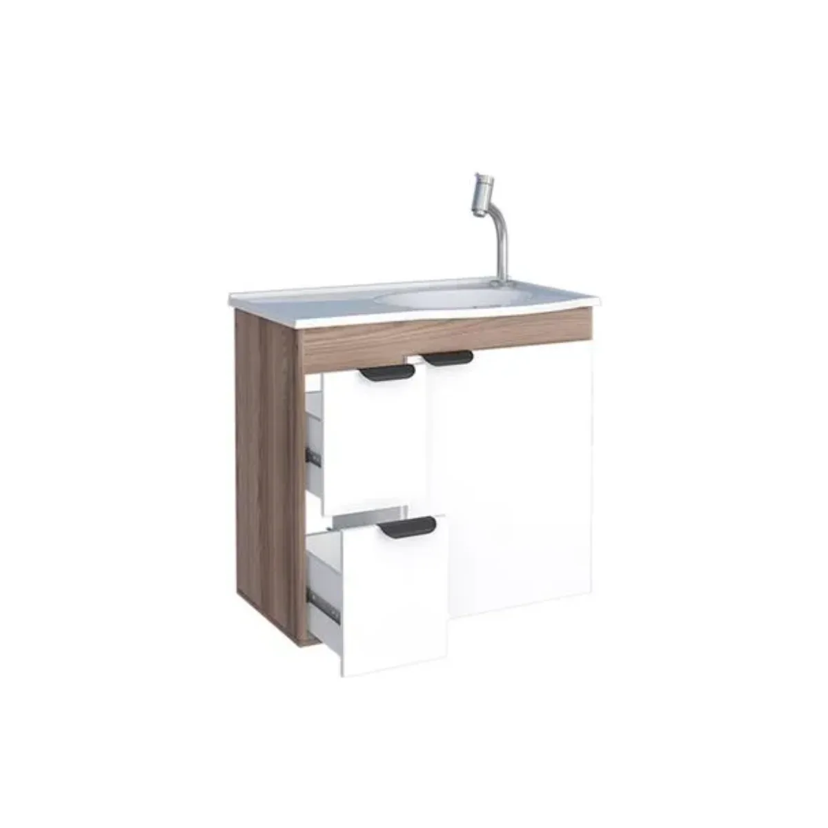 Toucador Para Banheiro Margarida 60 Branco E Tamarindo - Cozimax - Imagem 3